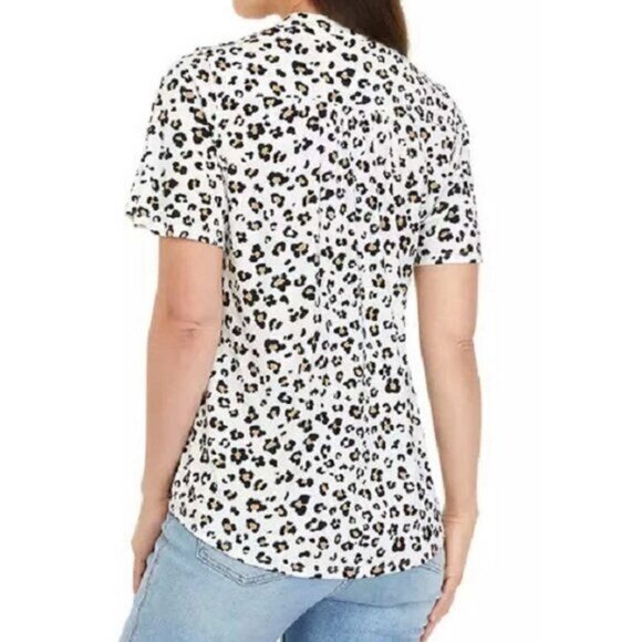 Kim Rogers Short Flutter Sleeve Henley Top MEDIUM (2121) - Picture 7 of 7